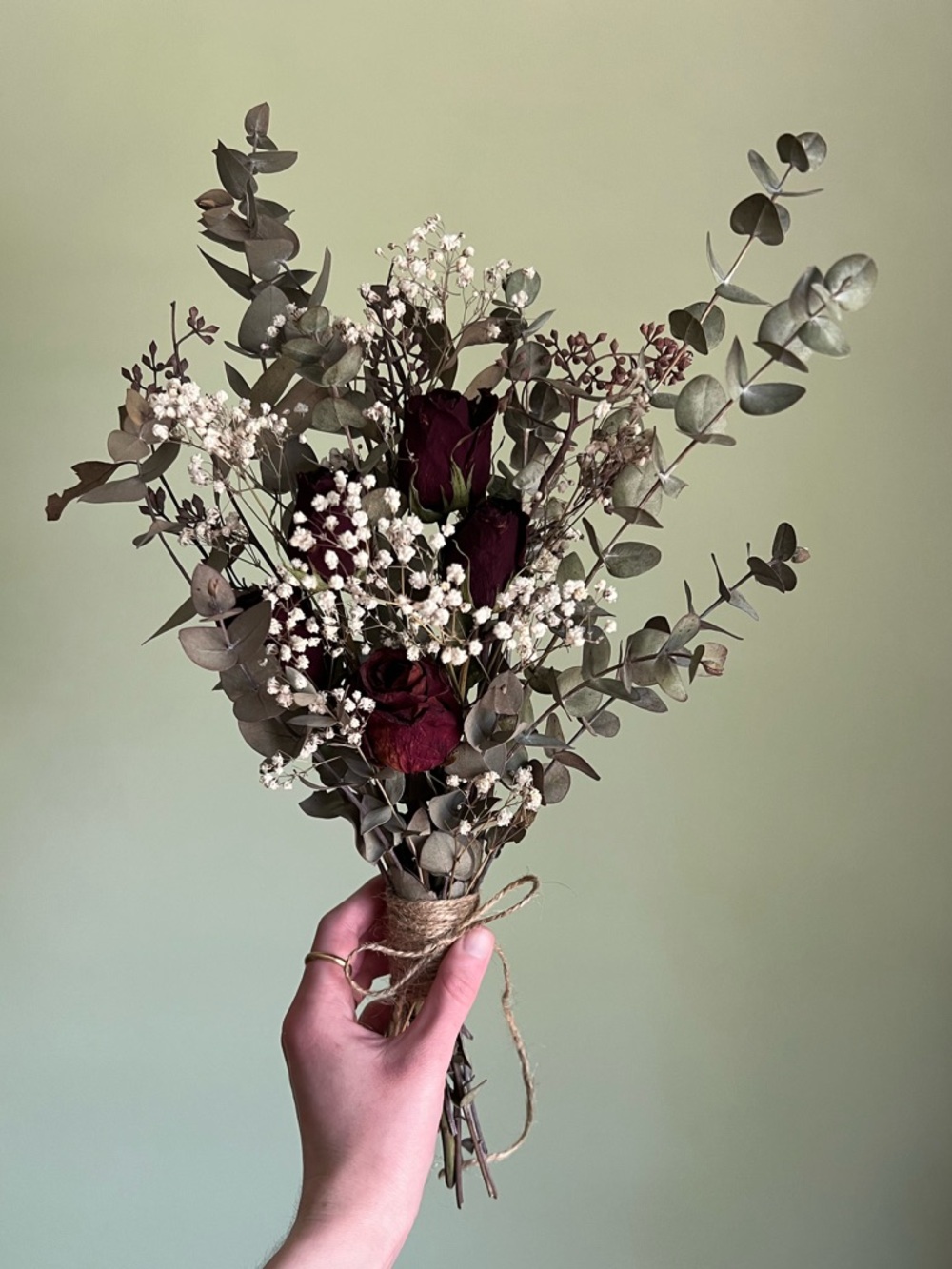 Dark Romance Bouquet, Handcrafted Dried Flower Bouquet, Cottagecore Decor